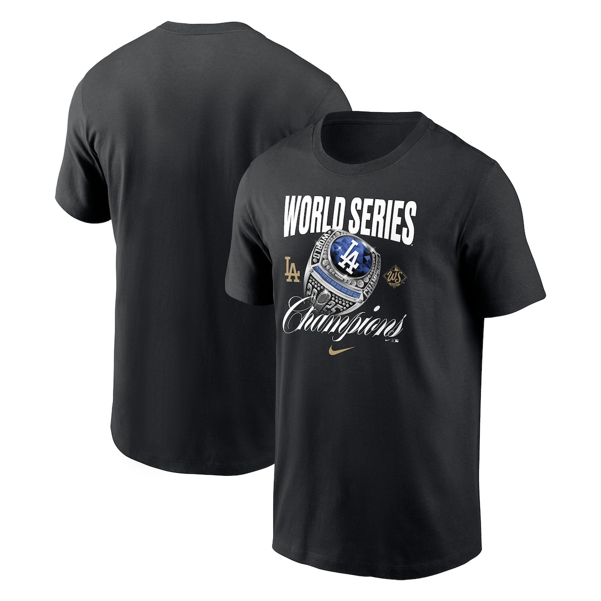World Series Merch 2025 Los Angeles Dodgers Nike World Series Champions Ring T-Shirt Dad Gifts-1