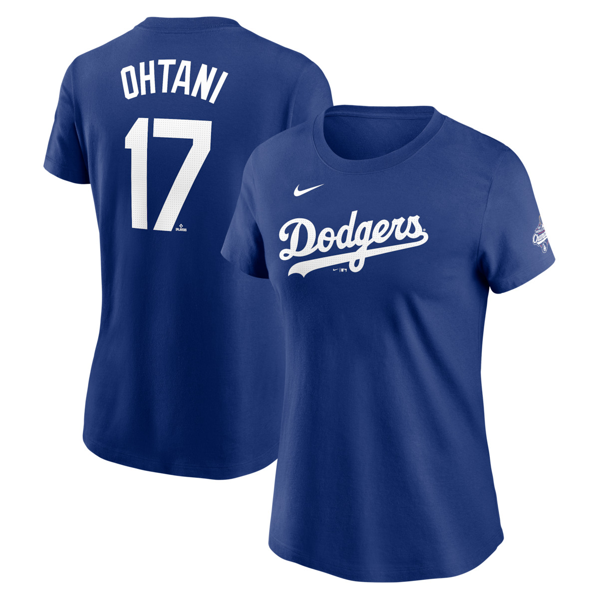 World Series Merch 2025 Los Angeles Dodgers Shohei Ohtani Nike Royal 2025 World Series Champions T-Shirt-1