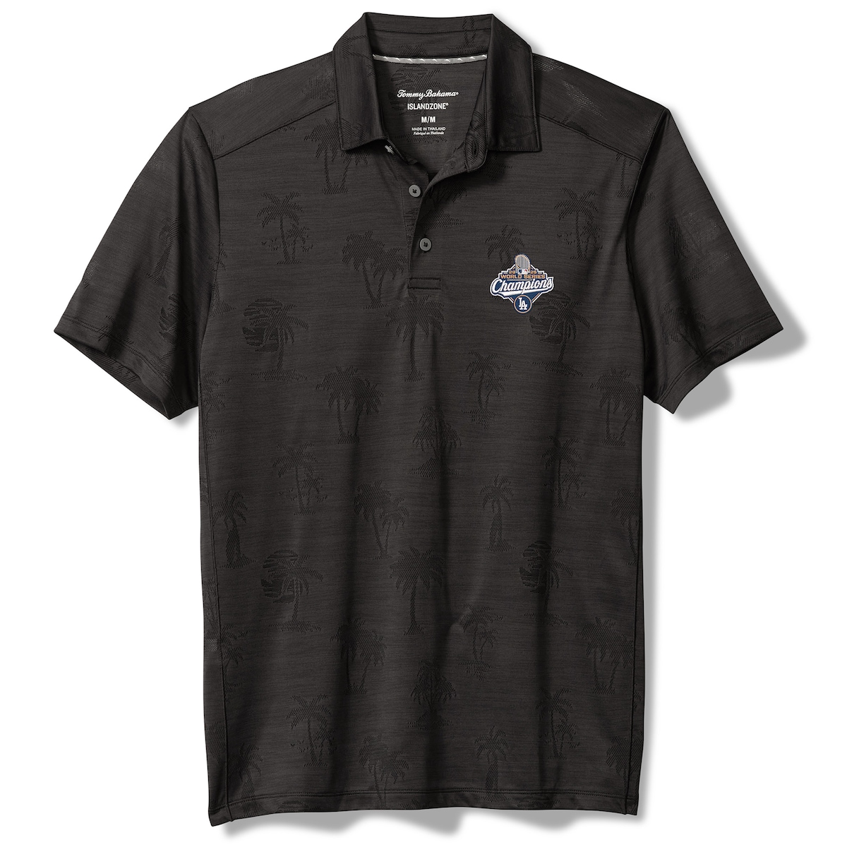 World Series Merch 2025 Los Angeles Dodgers Tommy Bahama Black 2025 World Series Champions Polo Shirt-1