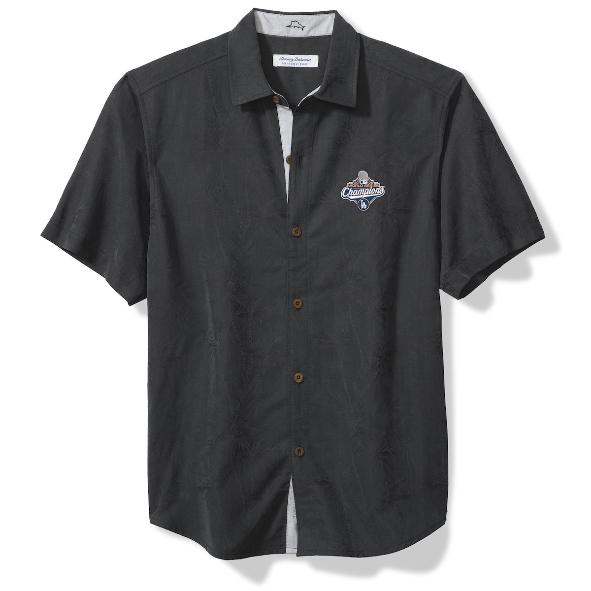World Series Merch 2025 Los Angeles Dodgers Tommy Bahama World Series Champions Coconut Point Palm Shirt-1