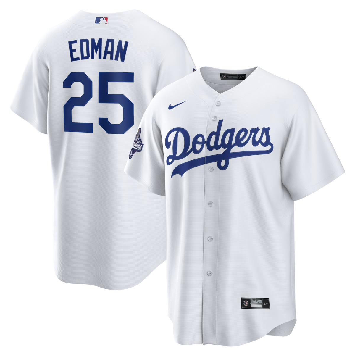 World Series Merch 2025 Los Angeles Dodgers Tommy Edman Nike White World Series Champions Home Jersey-1