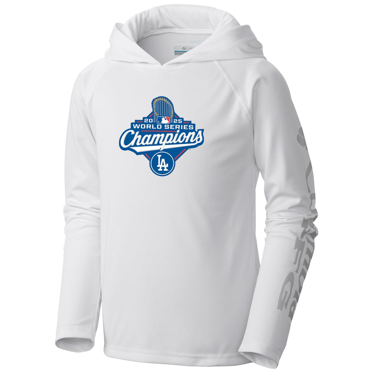 World Series Merch 2025 Los Angeles Dodgers White 2025 World Series Champions Hoodie Fans Gifts-1