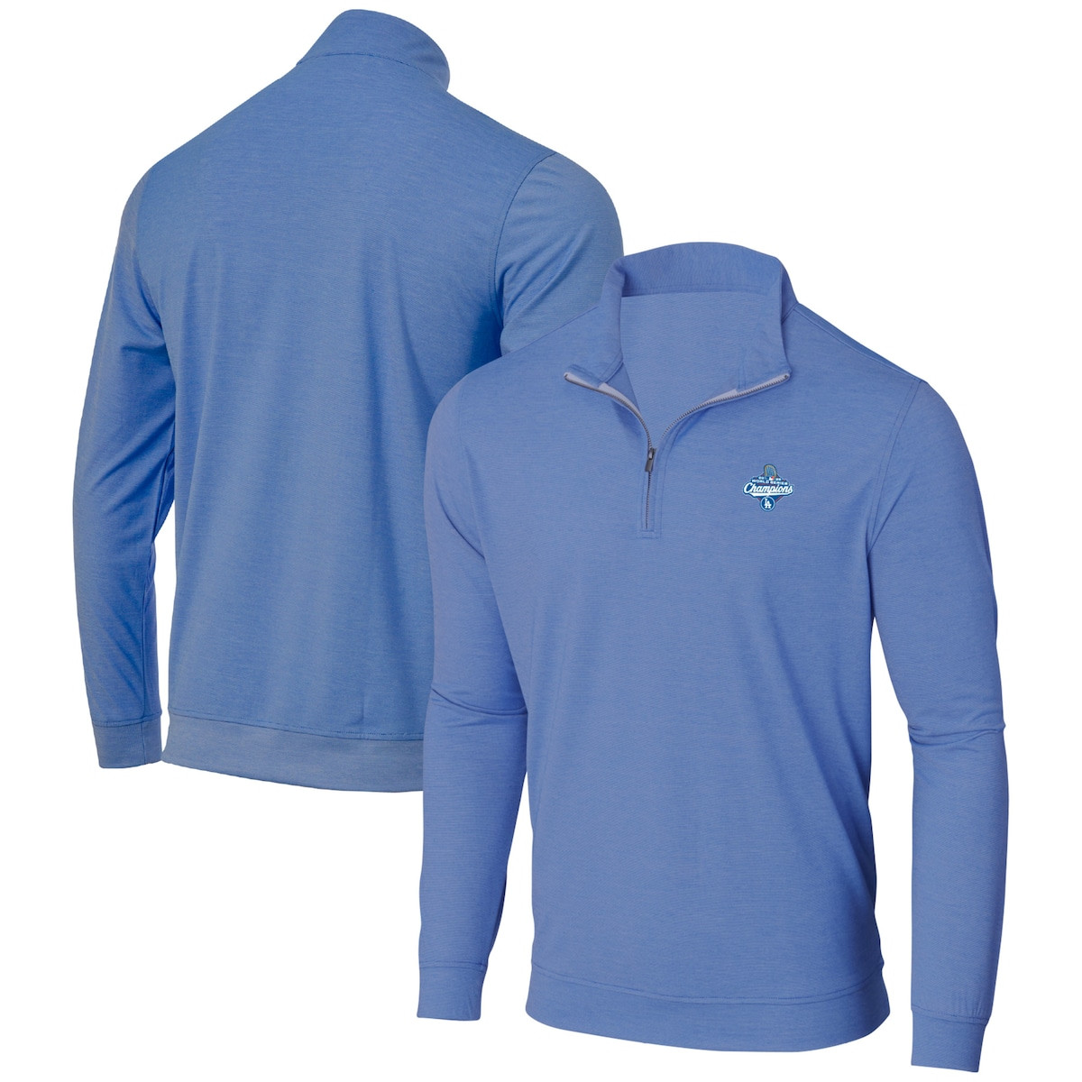 World Series Merch 2025 Los Angeles Dodgers World Series Champions Butter Stripe Half Zip Jacket-1