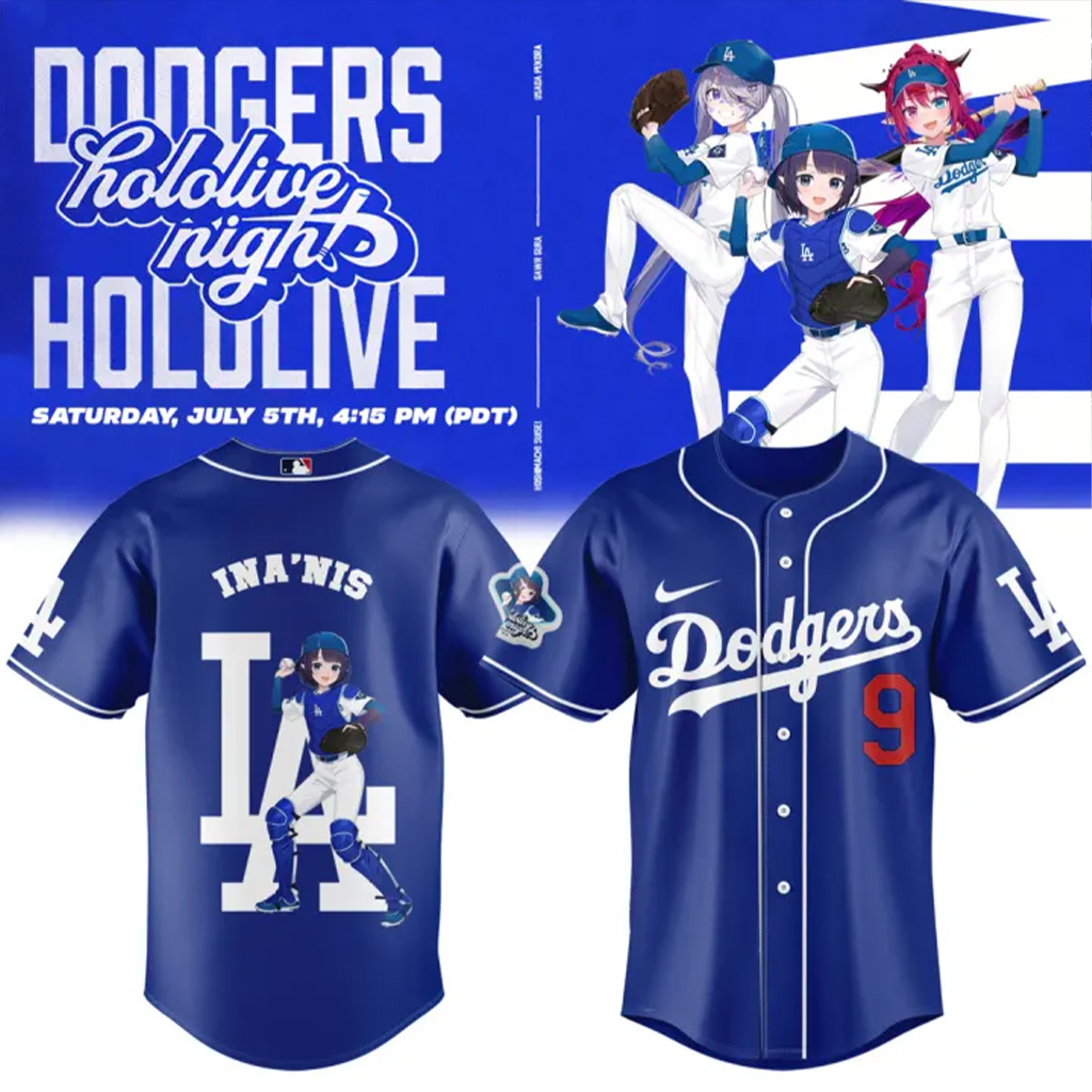 World Series Merch 2025 Los Angeles Dodgers x Hololive Night Biboo Jersey 2025 Gift For Friends-1