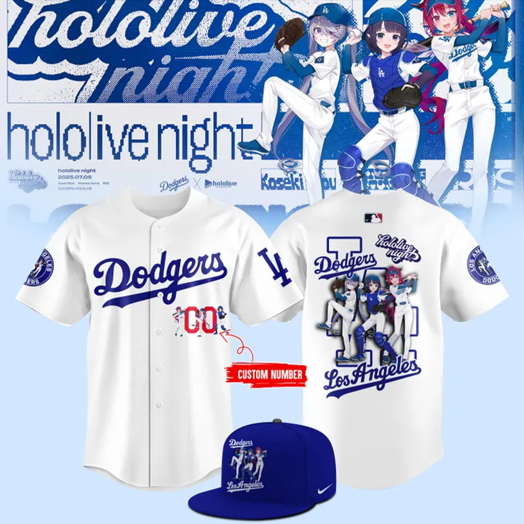 World Series Merch 2025 Los Angeles Dodgers x Hololive Night Biboo Jersey 2025 Gifts For Fans-1
