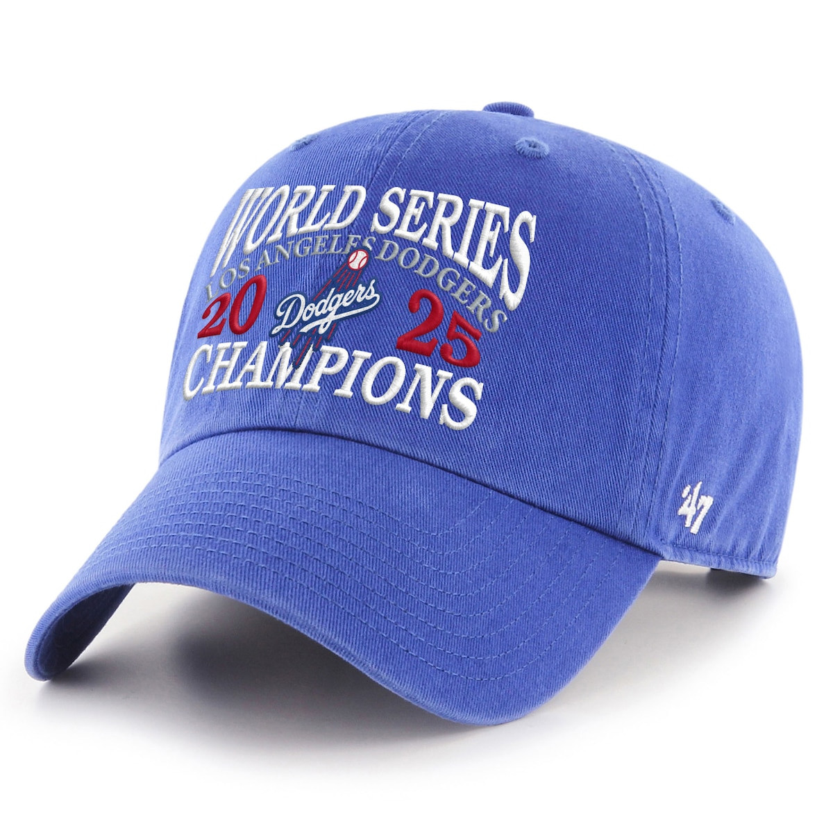 World Series Merch Los Angeles Dodgers 47 Royal 2025 World Series Champions Embroidered Hat-1