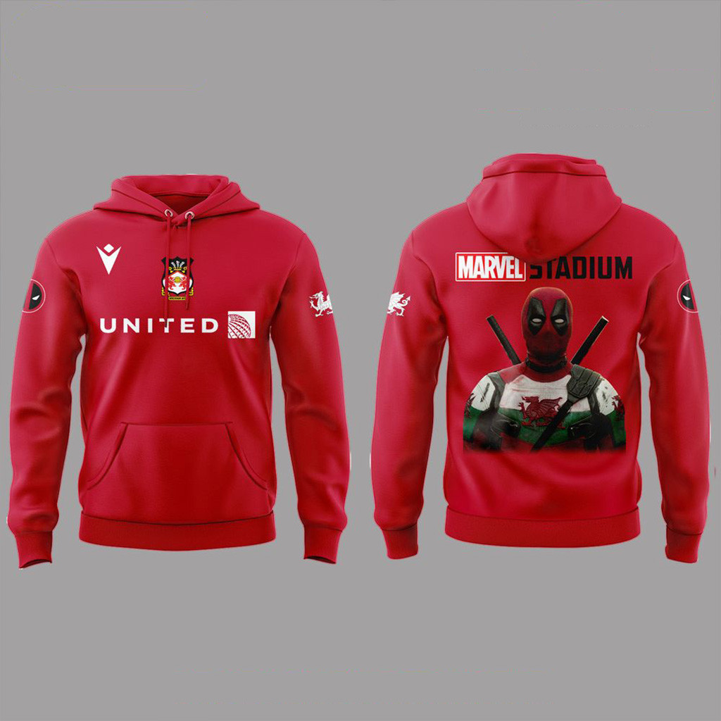 Wrexham AFC x Deadpool Marvel Stadium Hoodie Fan Merch Gifts For Husband-1