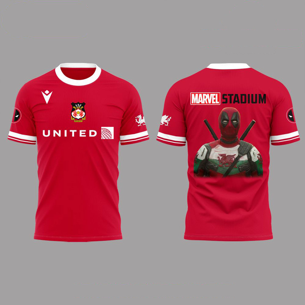Wrexham AFC x Deadpool Marvel Stadium Shirt Fan Merch Gifts For Husband-1