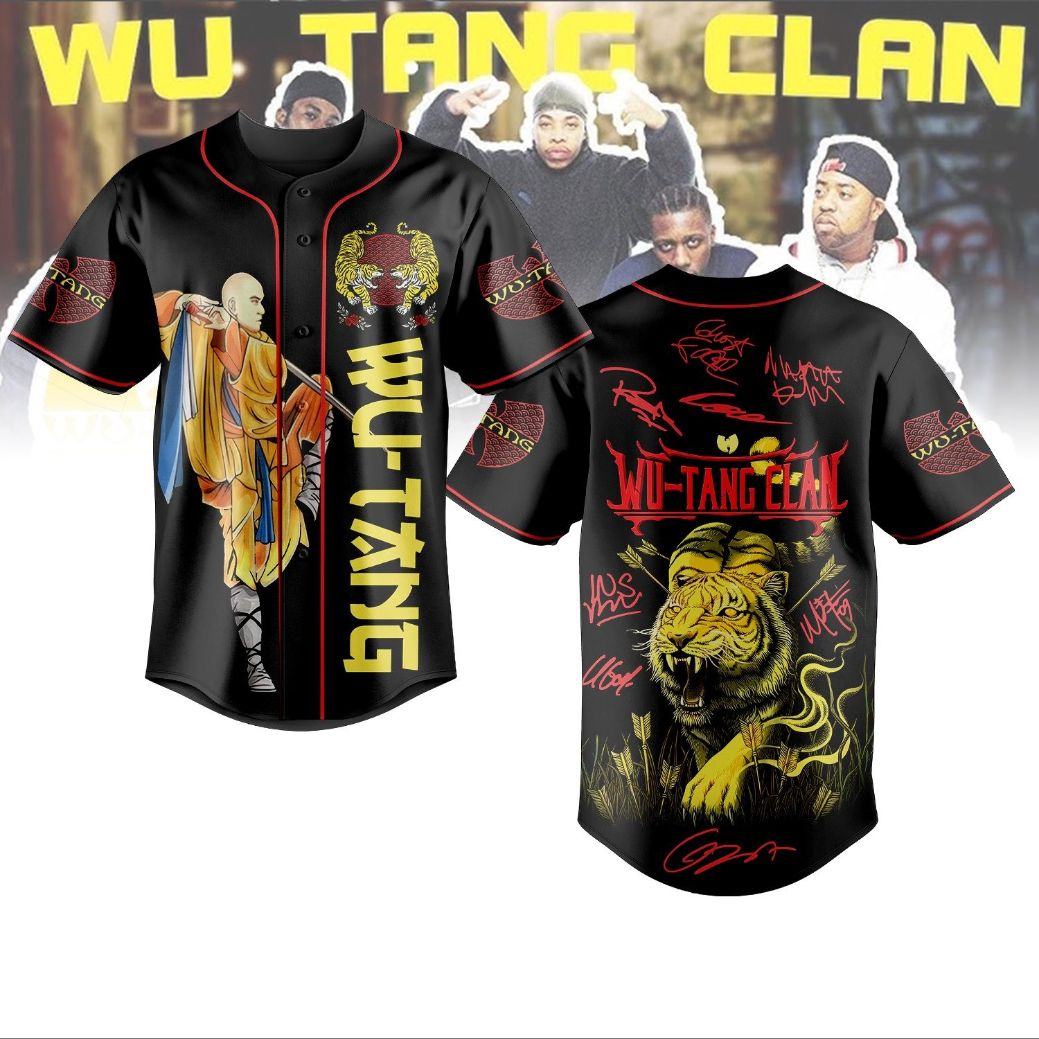 Wu Tang Clan Band Baseball Jersey Wu Tang Clan Merch Gifts For Fans-1