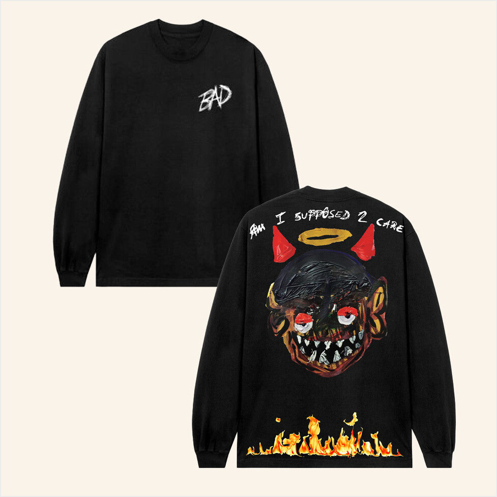 Xxxtentacion Merch Am I Supposed To Care Long Sleeve Shirt Black Birthday Gift Ideas For Fans-1