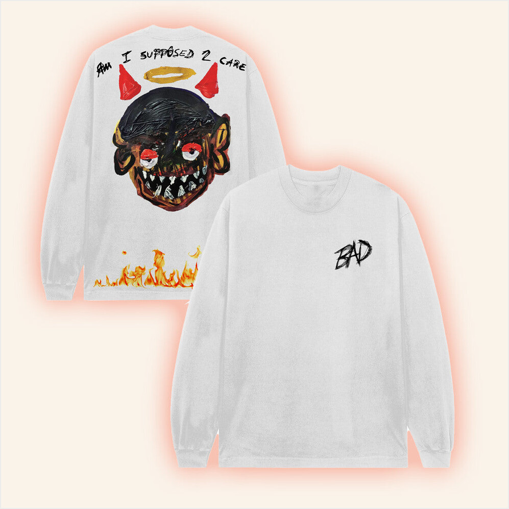 Xxxtentacion Merch Am I Supposed To Care Long Sleeve Shirt White Gift Ideas For Friends-1