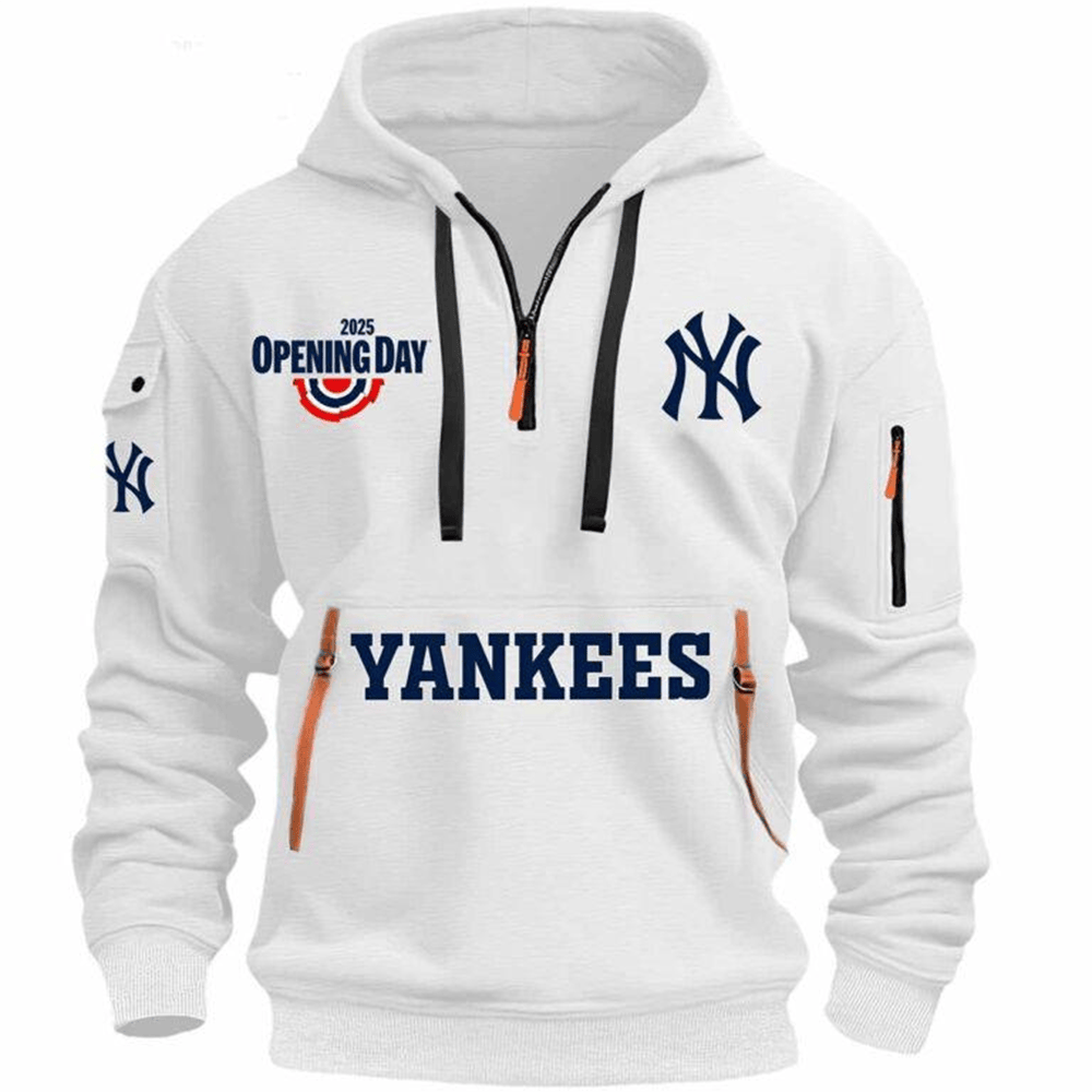 Yankees Opening Day 2025 Quarter Zip Hoodie Yankees Merch Father's Day Gifts For Baseball Fans-1