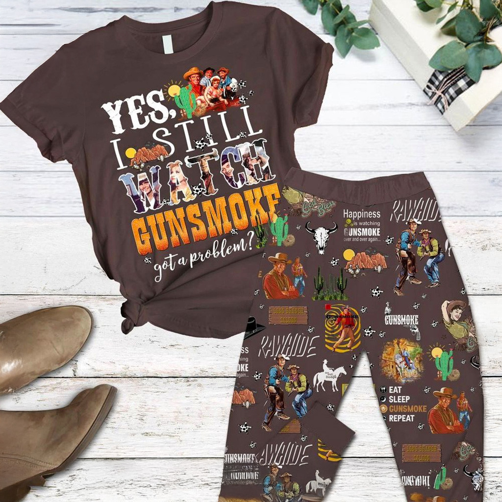 Yes I Still Watch Gunsmoke Got A Problem Pajamas Set Christmas Gift Ideas For Daughter-1