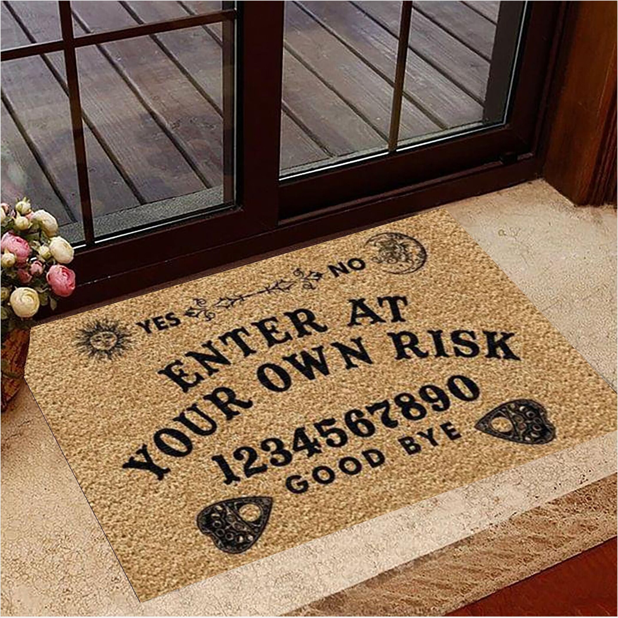 Yes Or No Enter At Your Own Risk Goodbye Doormat Ouija Board Doormat Home Decor Gifts For BFF-1 Yes Or No Enter At Your Own Risk Goodbye Doormat Ouija Board Doormat Home Decor Gifts For BFF-1