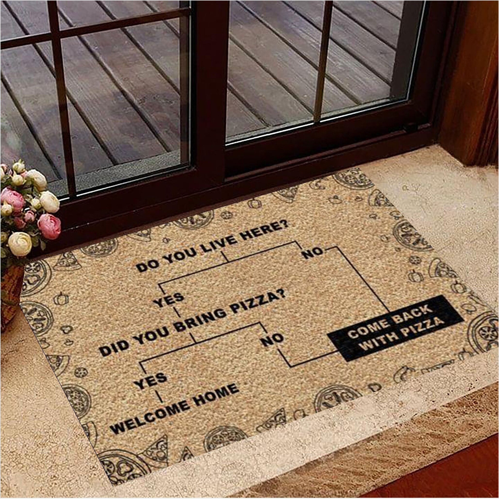 Yes Welcome Home And No Come Back With Pizza Doormat Vintage Doormat New Home Gift Ideas-1