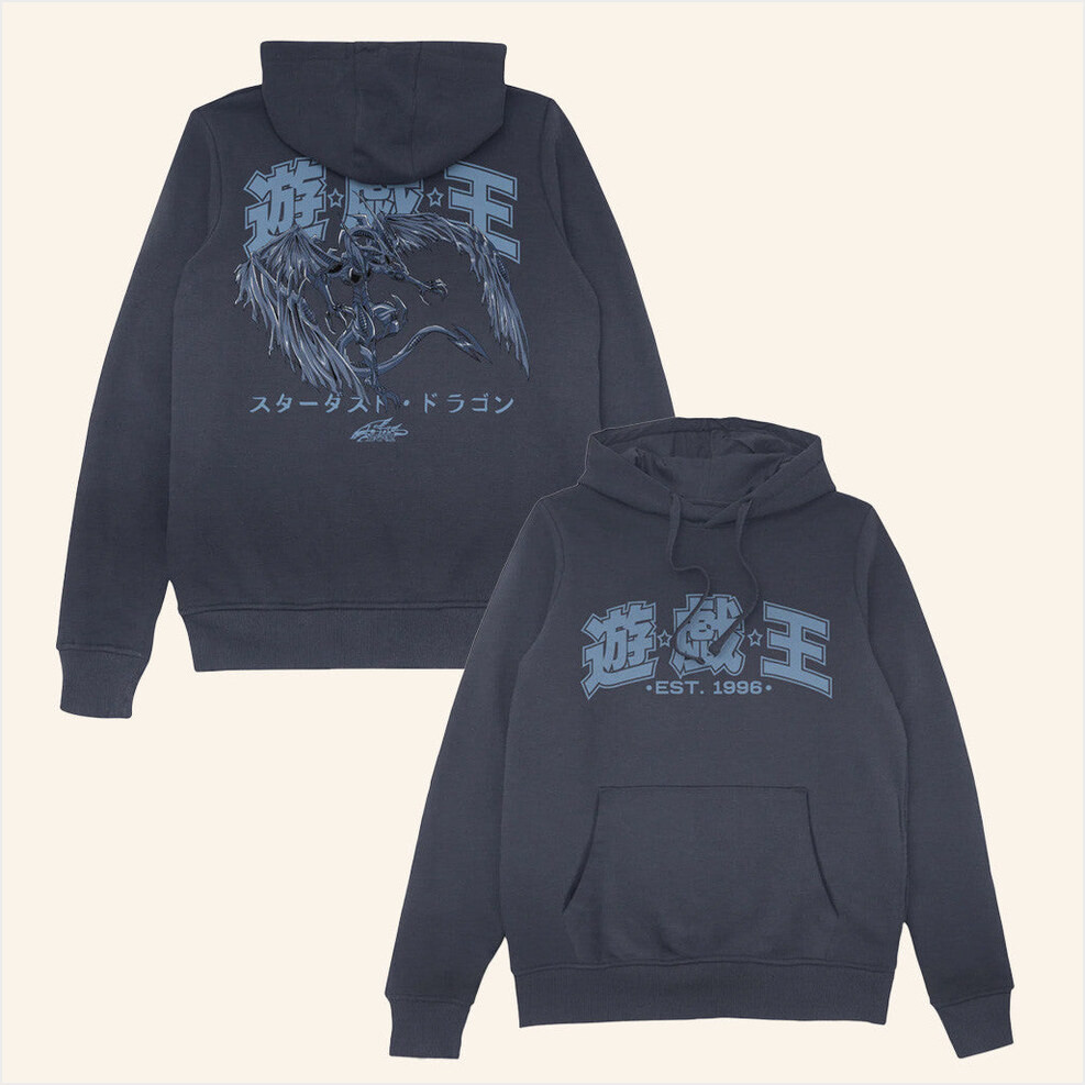 Yugioh Merch Stardust Dragon Navy Hoodie Gifts For Dad Birthday Gifts For Best Friend-1
