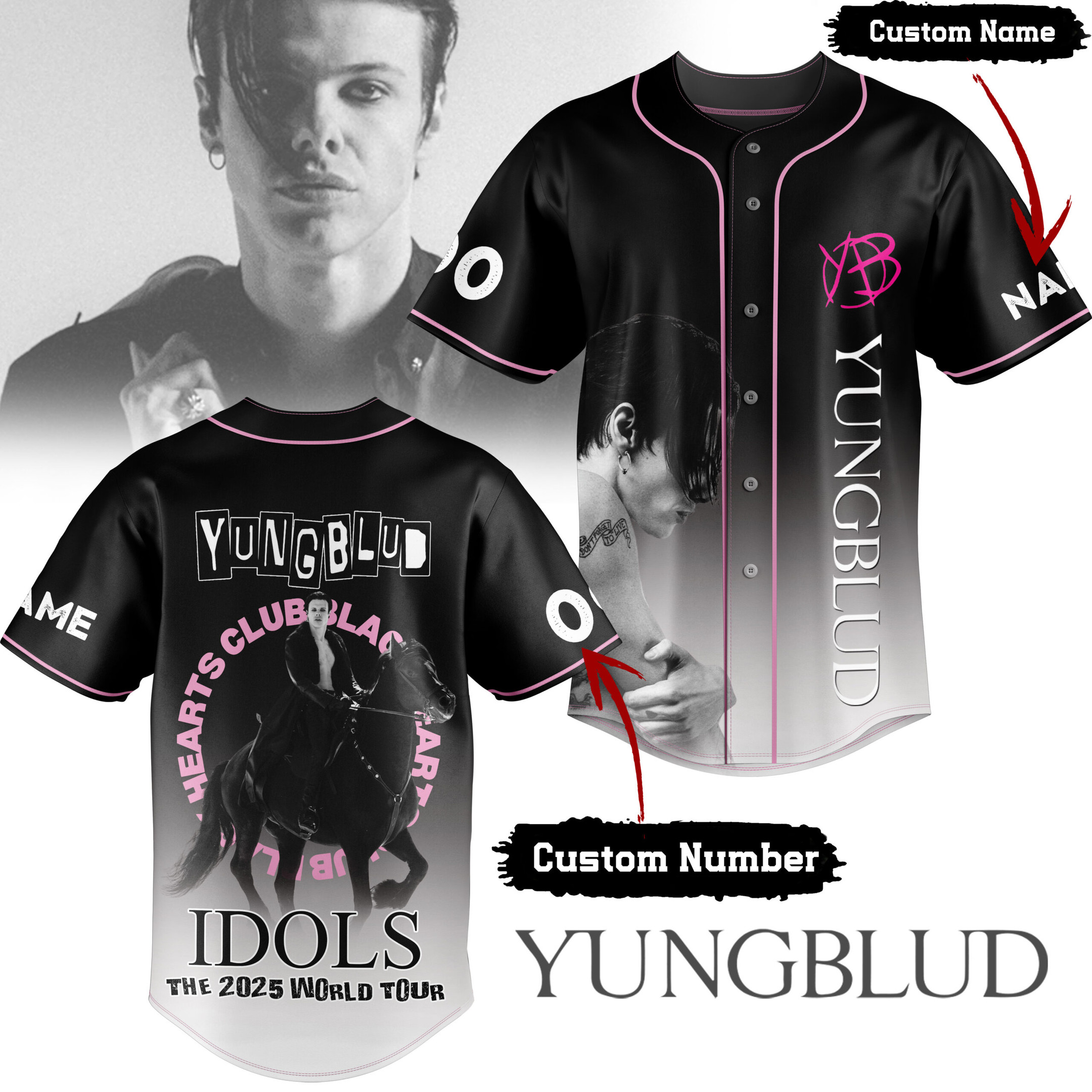 Yungblud Music Personalized Baseball Jersey For Fans-1