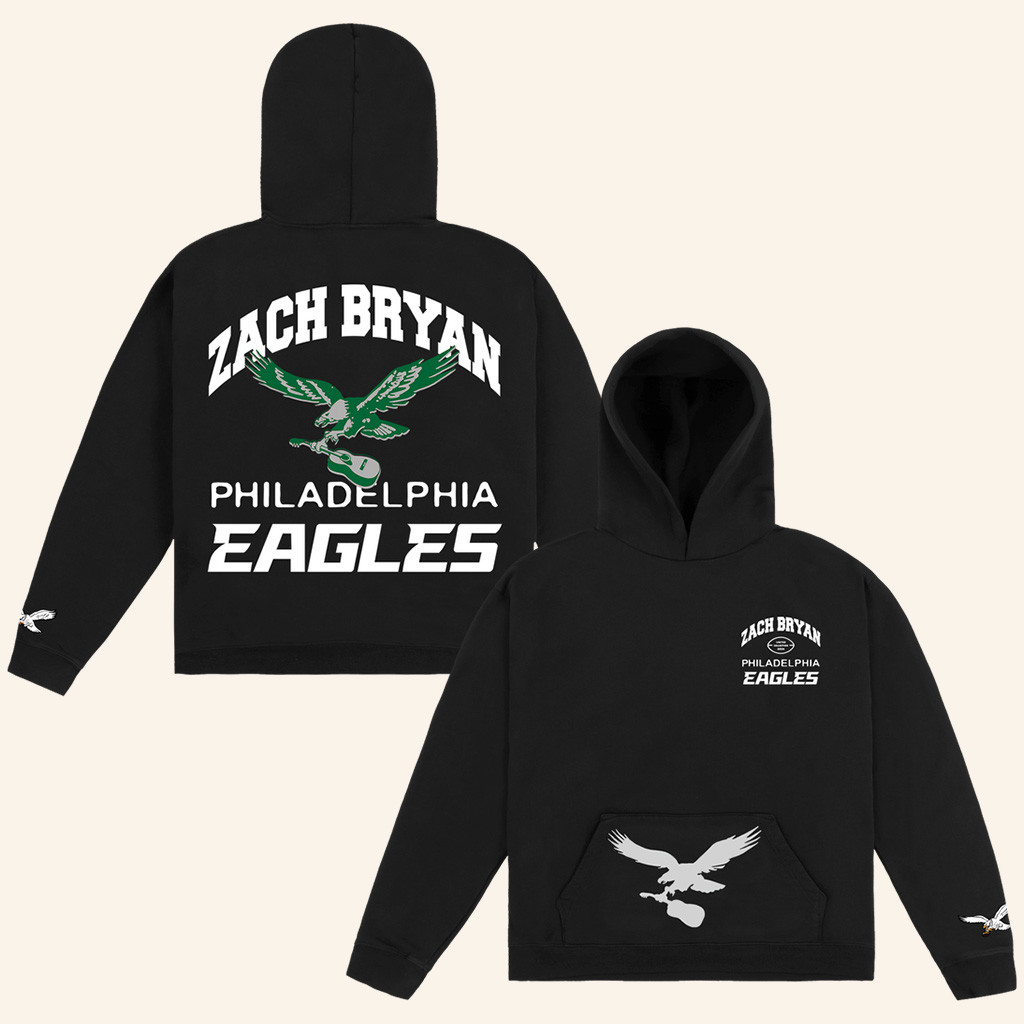 Zach Bryan x Eagles Hoodie Black Fan Merch Gifts For Boyfriend-1