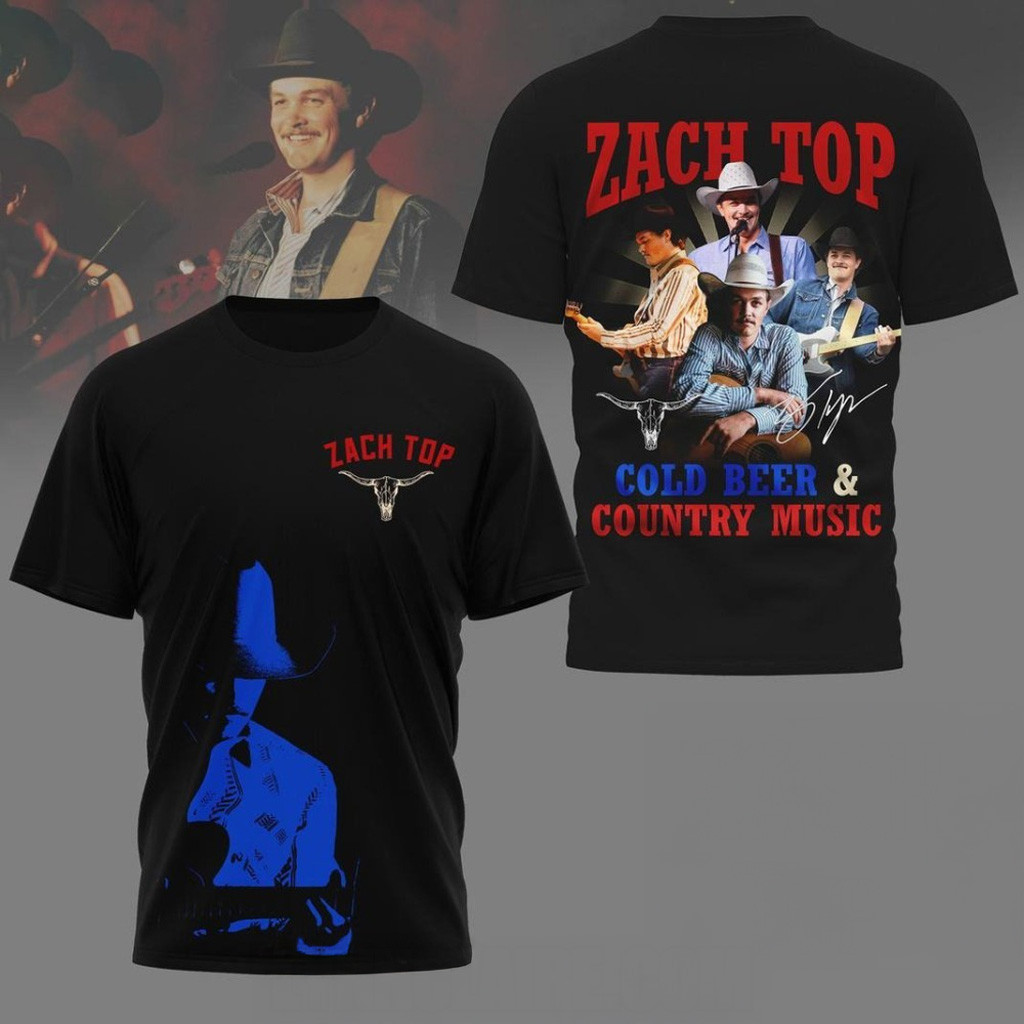 Zach Top Cold Beer Country Music Tour 2025 Shirt Gift Ideas For Dad-1