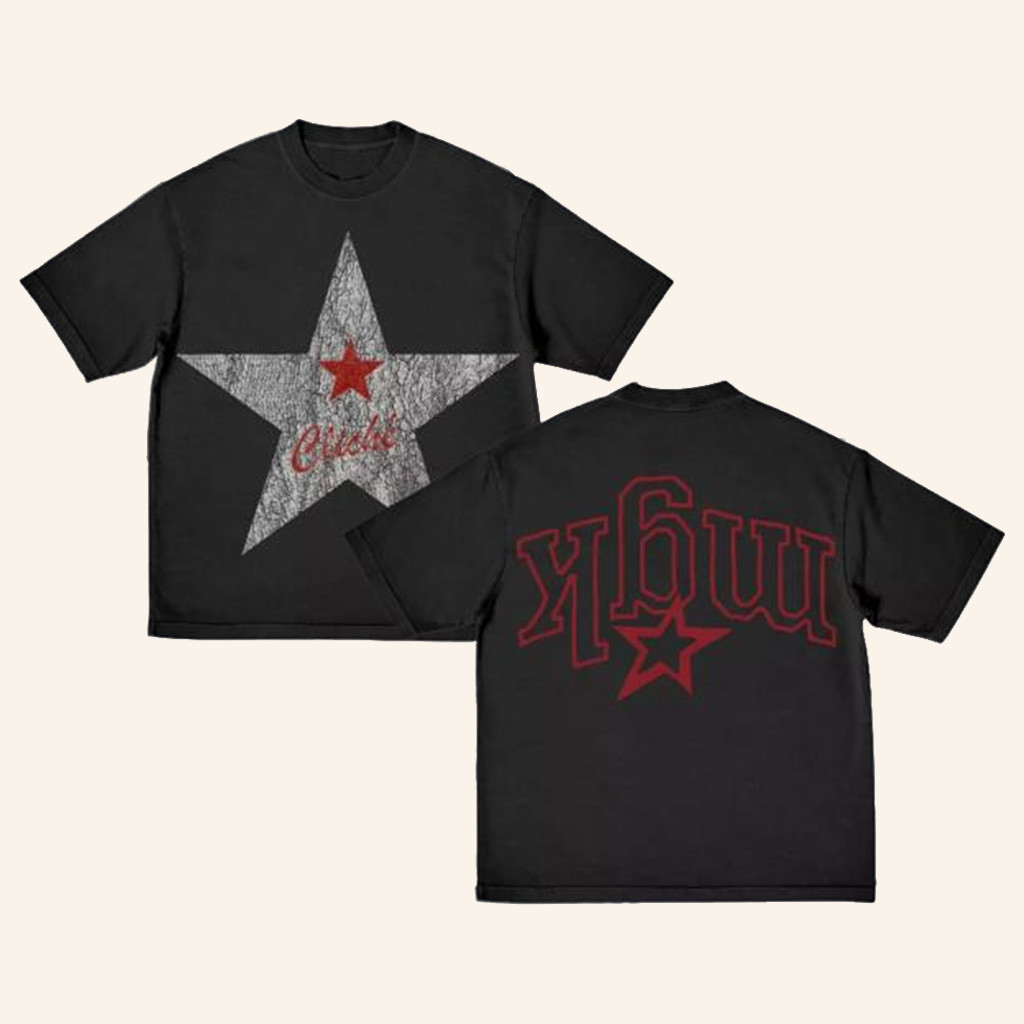 mgk Merch Mgk Cliche Star T-Shirt Gifts For Music Fans-1